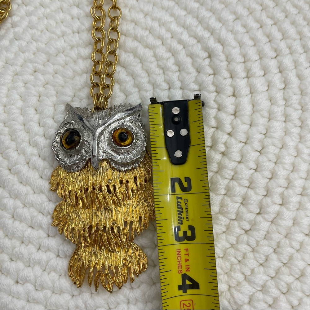 VINTAGE OWL NECKLACE, GREAT CONDITION, PREOWNED - Picture 3 of 3